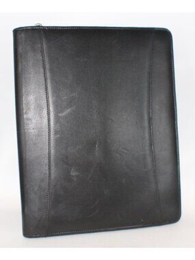 Samsill 71620 Leather Portfolio Padfolio Black Document Binder Organizer Office